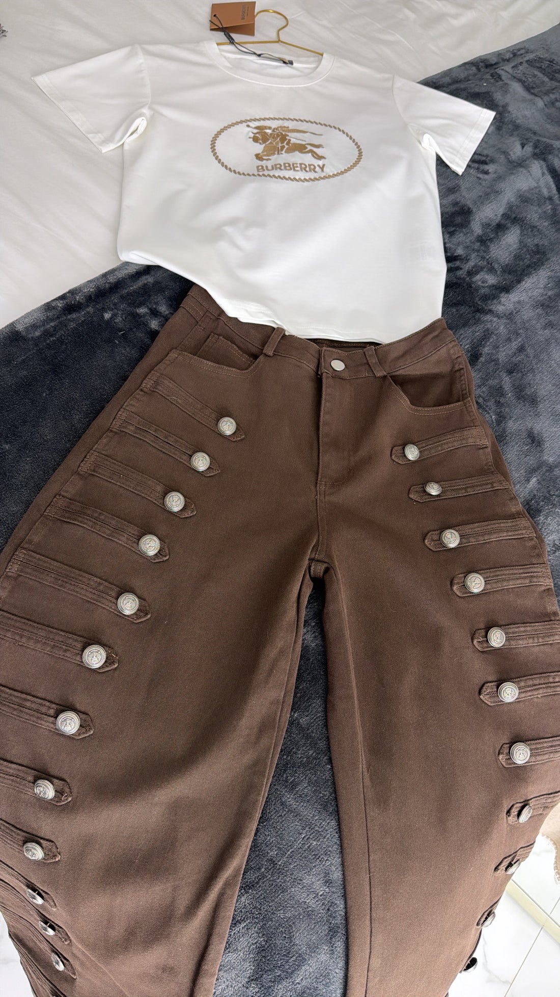 Brown Cargo Jeans Pants
